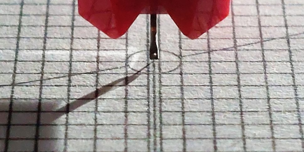 phono cartridge alignment on an arc protractor